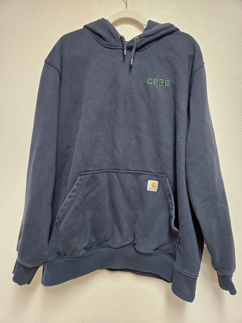 Carhartt Rain Defender Men's Navy Fleece Pullover Hoodie Pockets XL